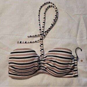 Shade & Shore Lightly Lined Stripped Bikini Top SIZE 36C